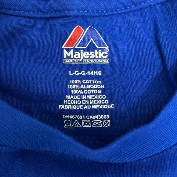 Majestic KansasCity Royals Kids 2014 PostSeason Blue Tshirt Bundle 1 Large 1 XL - Picture 6 of 11